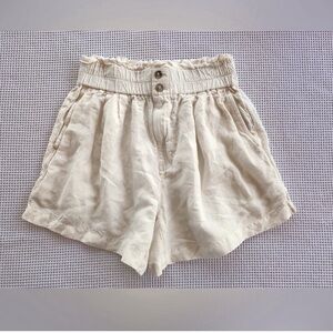 Madewell linen blend paper bag shorts